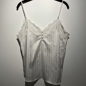 Pin stripe satin tank top | A&F